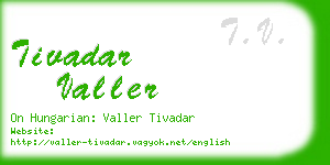 tivadar valler business card